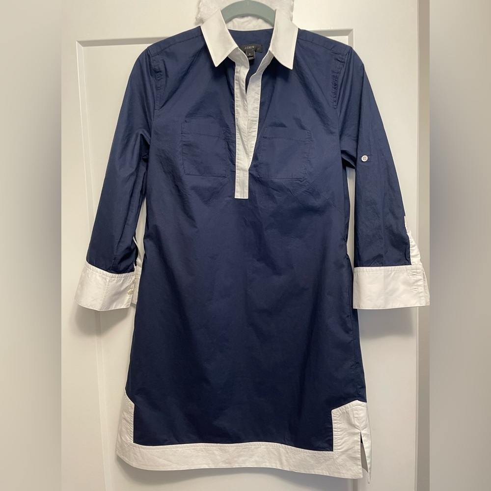 Jcrew Navy dress with white collar